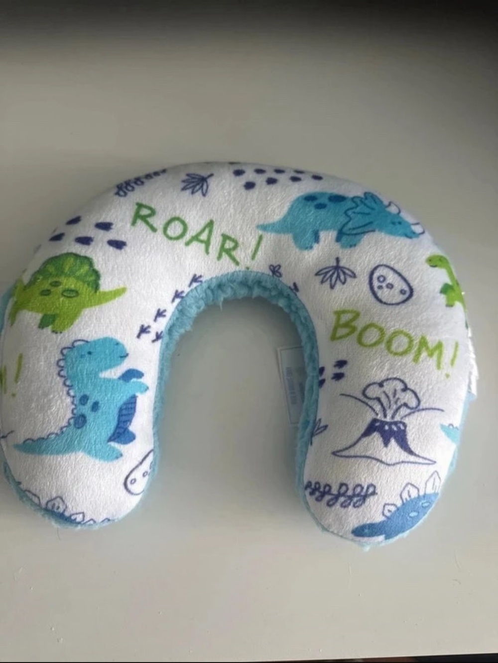 Plush Baby Dinosaur Travel Neck Pillow - Blue & Green